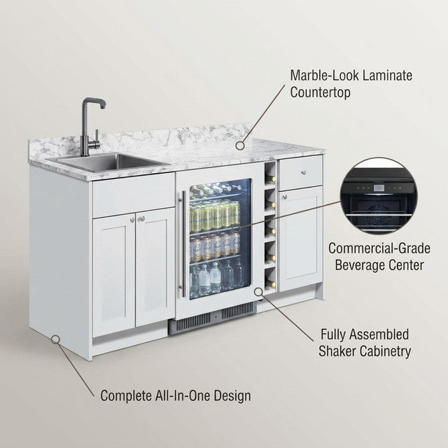 Summit Oasis Wet Bar With Countertop, Beverage Center, And Fully Assembled Cabinetry — Lifestyle